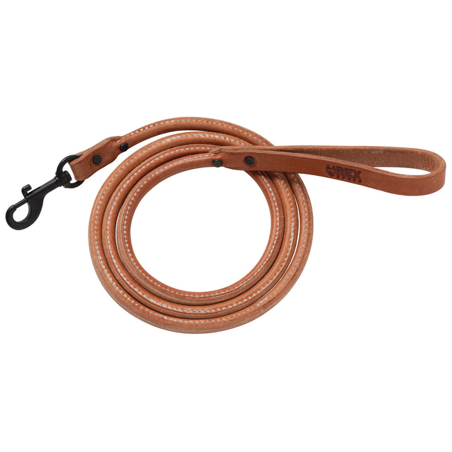 Rolled Leather Leash, Russet