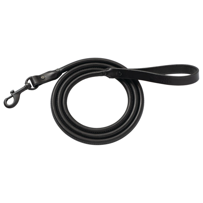Rolled Leather Leash, Black